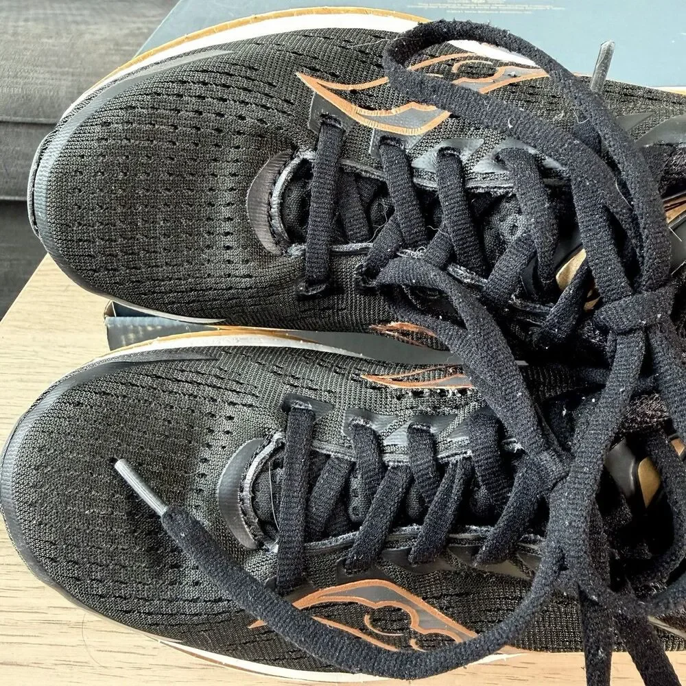 Saucony Endorphin Speed 3 Black Goldstruck Running Shoes Women's Size 7.5